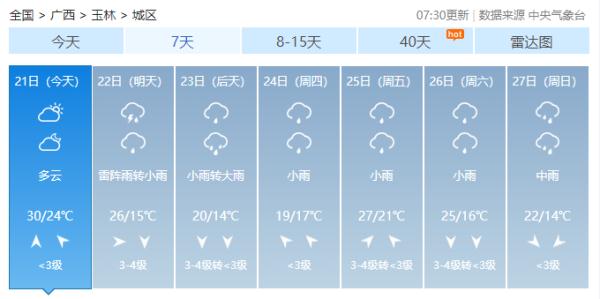 雷阵雨“出没”！广西22-23日降雨又降温