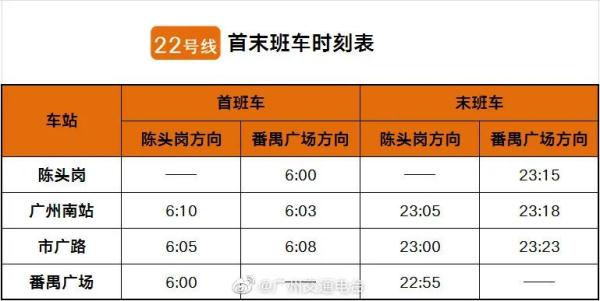 明天，广州地铁22号线首通段通车！