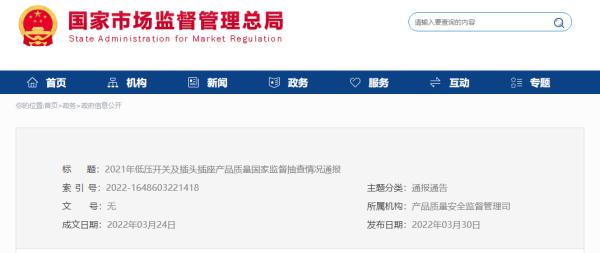 31批次开关、插头插座不合格! 31批次开关、插头插座不合格!