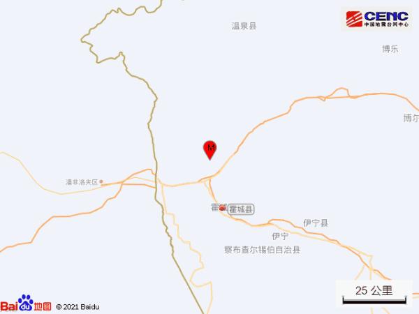 新疆伊犁州霍城县发生3.0级地震