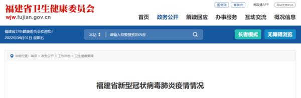 最新福建省新型冠状病毒肺炎疫情情况