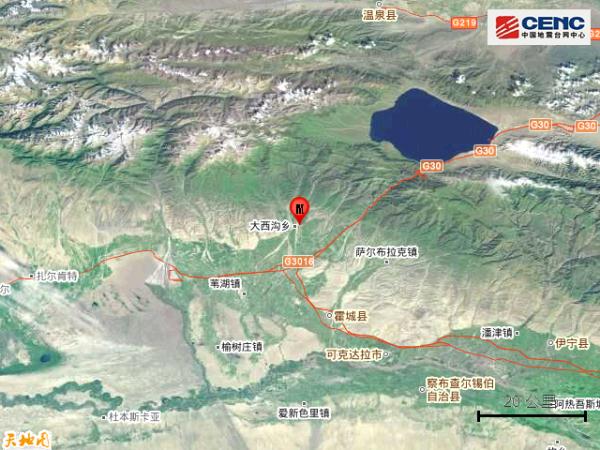 新疆伊犁州霍城县发生3.0级地震