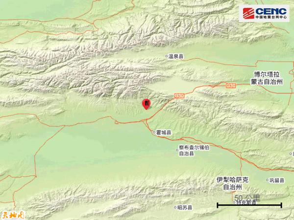 新疆伊犁州霍城县发生3.0级地震