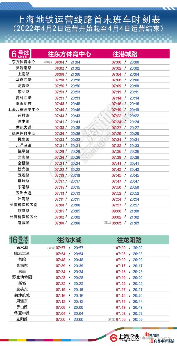 4月2日至4日，上海地铁运营有这些变化→