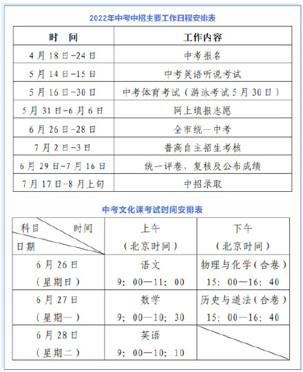 深圳市中考时间为6月26日至28日