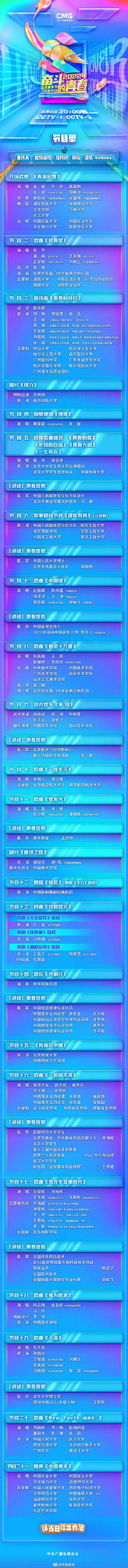 转存！ 央视五四晚会节目单出炉