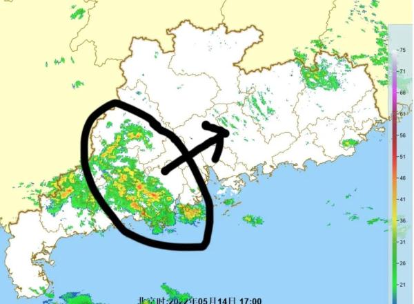 小心“晚餐雨”！广州越秀天河19时前后或有雷阵雨