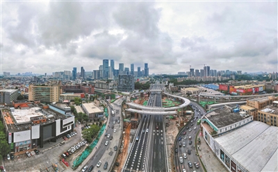 南大干线番禺大道主线跨线桥通车啦