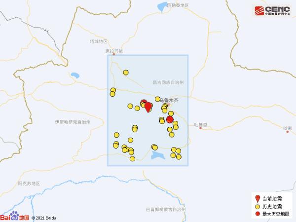 新疆昌吉州昌吉市發生31級地震