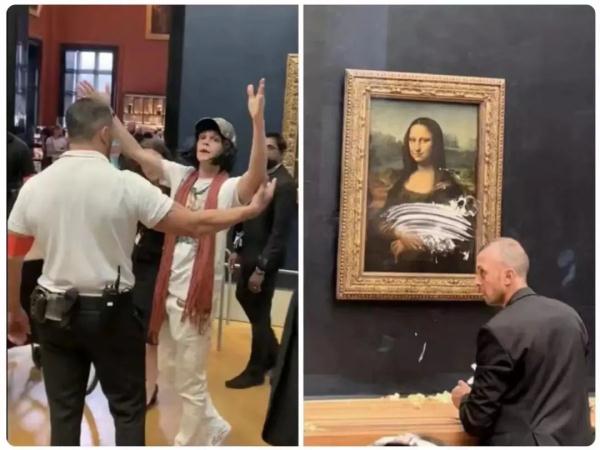 突发！达·芬奇名画《蒙娜丽莎》被人抹了蛋糕