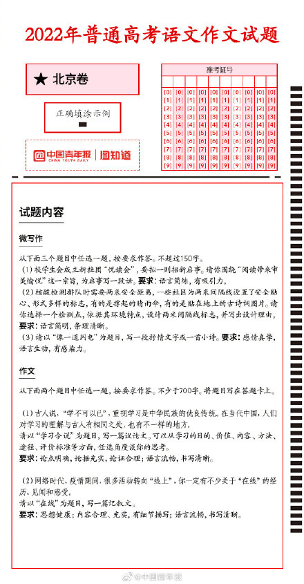 2022年高考语文作文试题有了“双减”味 2022年高考语文作文试题有了“双减”味