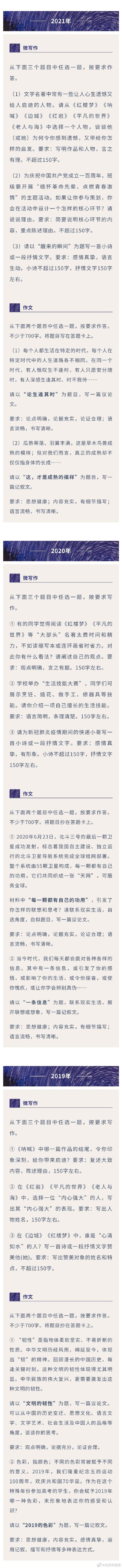 北京高考作文历年真题大盘点