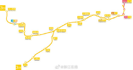 6月10日杭州3号线后通段通车
