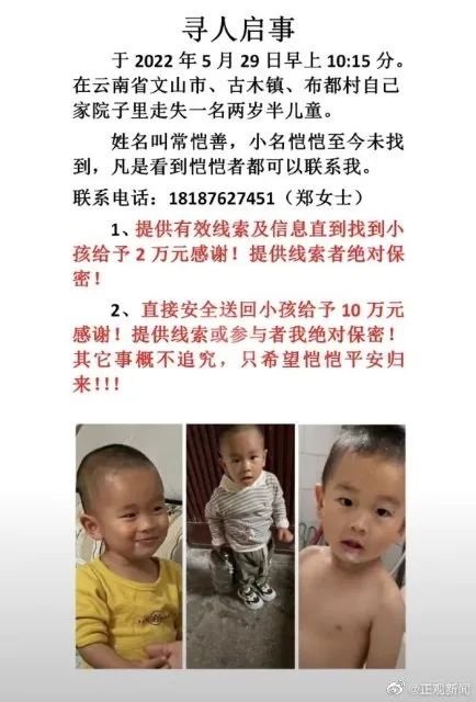 2岁半男童走失12天，家属出10万寻人，警方最新回应