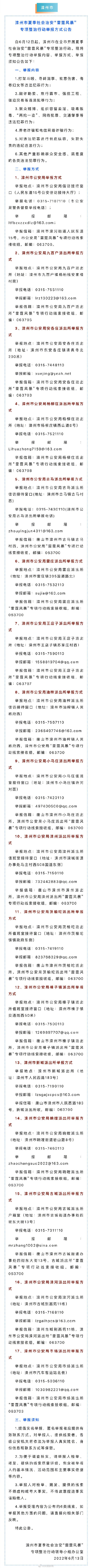 转需！唐山8地公布最新举报方式