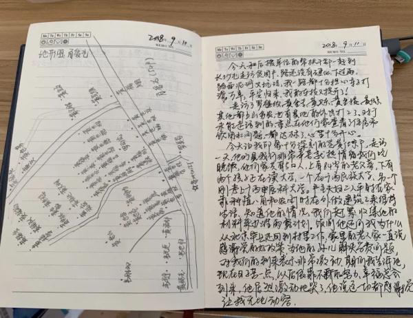 "每天都很辛苦,但心里很快乐"标出每一户人家的名字和位置她就画下