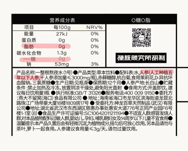 一瓶有一整根人参的“熬夜水”火出圈！售价19.9元但成本仅2元，又是智商税？