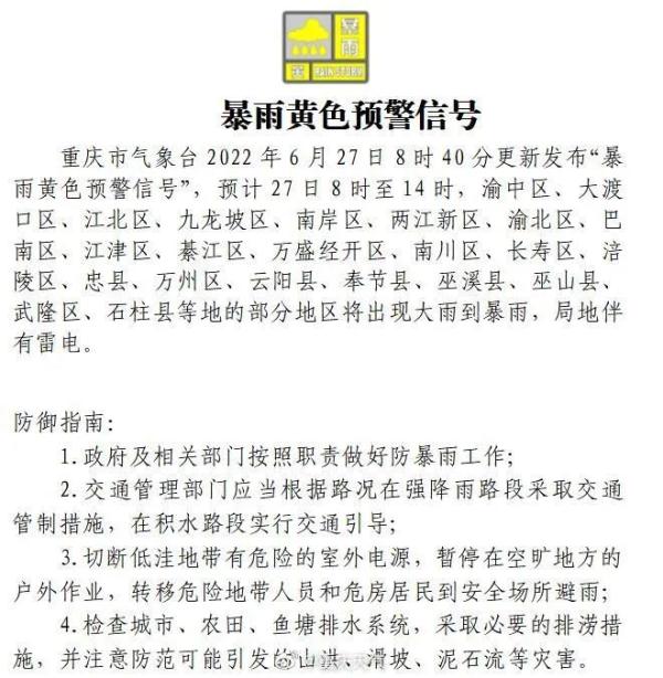 注意！今日重庆大部地区仍有雨，明后各地转晴