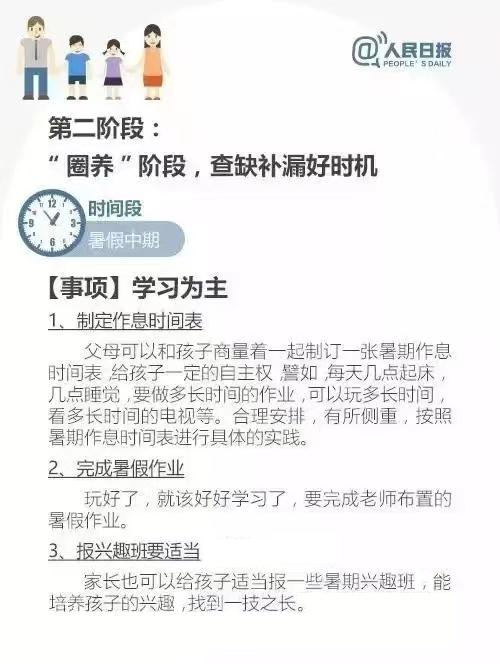 暑假将至，这份给孩子的暑期探讨太实用了！请家长保藏