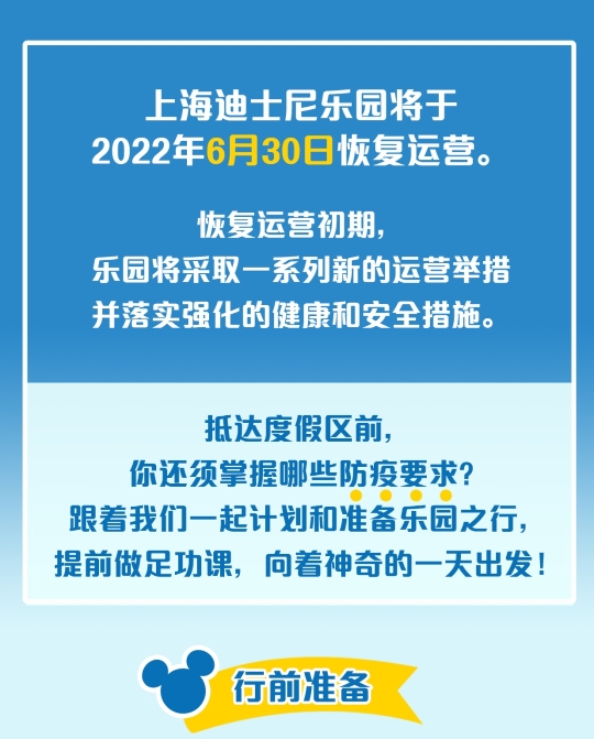 上海迪士尼度假区恢复运营初期防疫要求须知