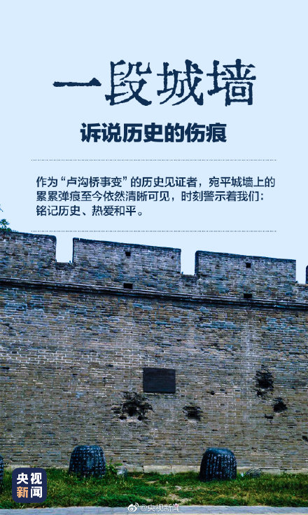 宛平城墙上的弹痕依然清晰可见 警醒我们:吾辈自强! 宛平城墙上的弹痕依然清晰可见 警醒我们:吾辈自强!