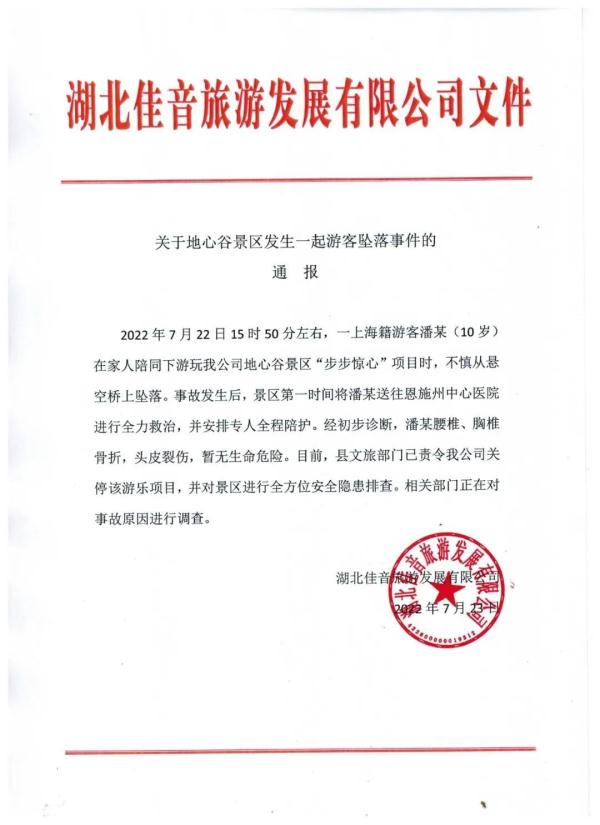 10岁儿童景区高空坠落，回应来了