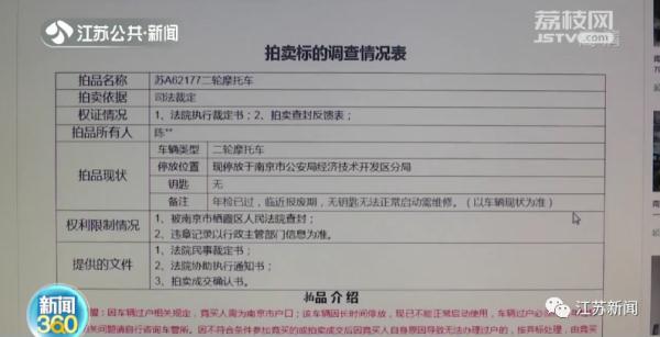 男子160万元拍下摩托车后反悔！法院这样处理……今天二度拍卖结果出来了
