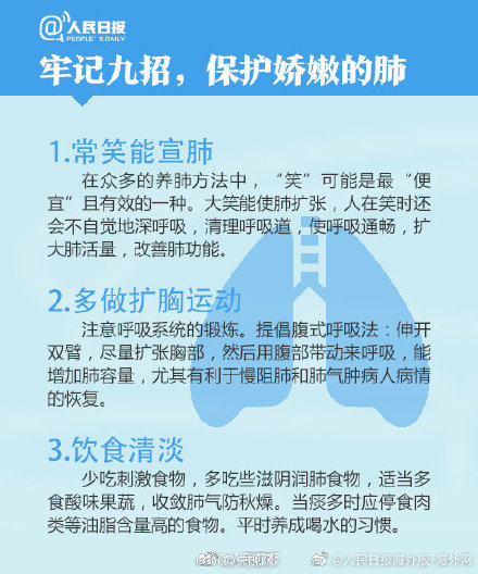 实用九招保护娇嫩的肺