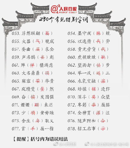 230个一写就错的常见错别字词，你能写对几个