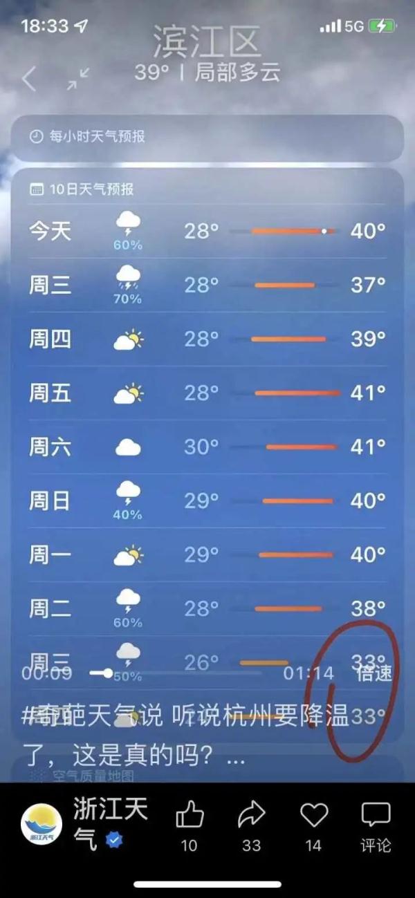 天气预报显示下周三要降温？浙江省气象专家回应了！