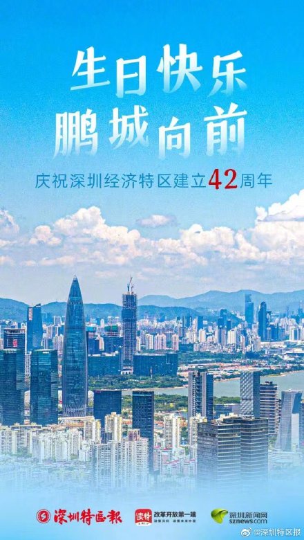 今天，深圳经济特区建立42周年