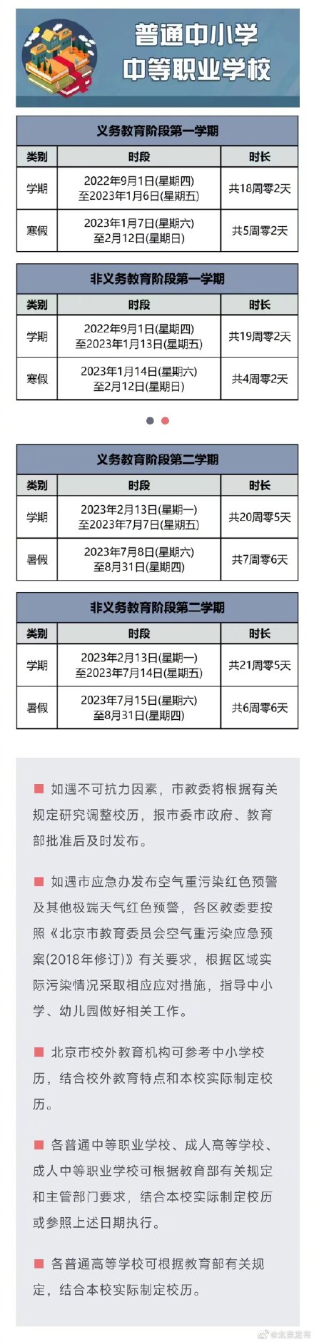 新学期共18周零2天！开学前快收藏好这份2022-2023学年度校历