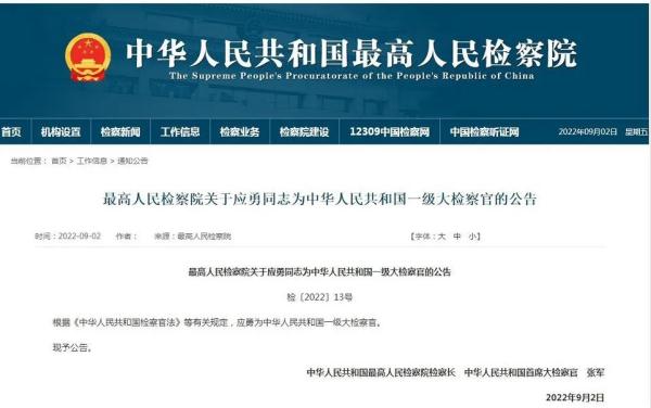 应勇任最高人民检察院副检察长