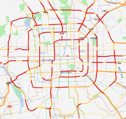 北京:今日晚高峰路网或将全线飙红