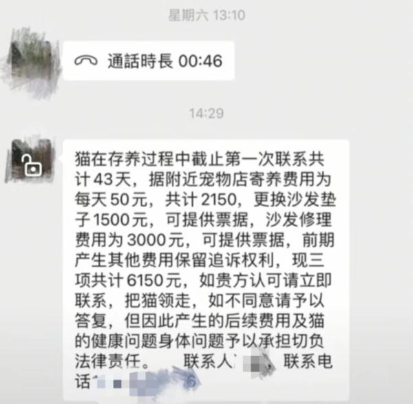 男子养了8年的猫走失，邻居捡到拒还并索赔6000多，律师解读