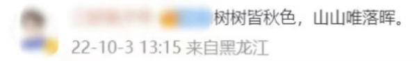 网友脱口而出：“树树皆秋色，山山唯落晖”！