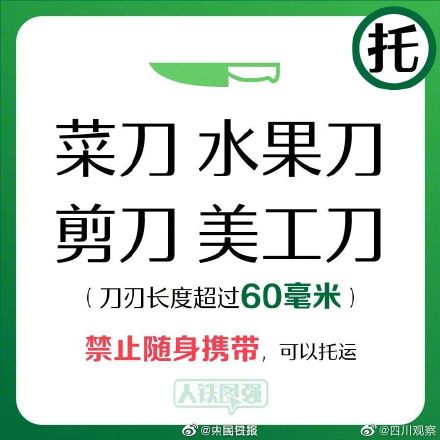 转需!哪些物品不能带上列车? 转需!哪些物品不能带上列车?