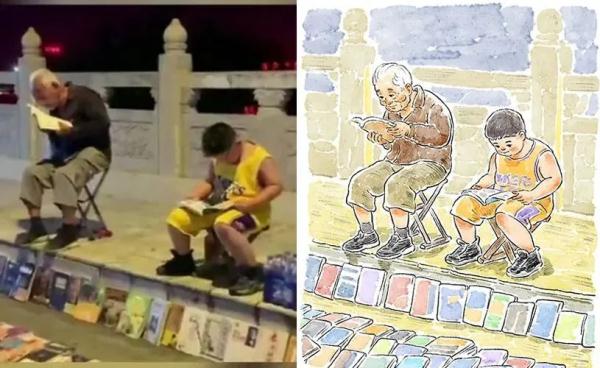 看了他的画，好治愈