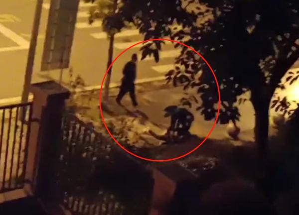 两男子深夜追赶推倒女子被学生高喊吓退，警方回应