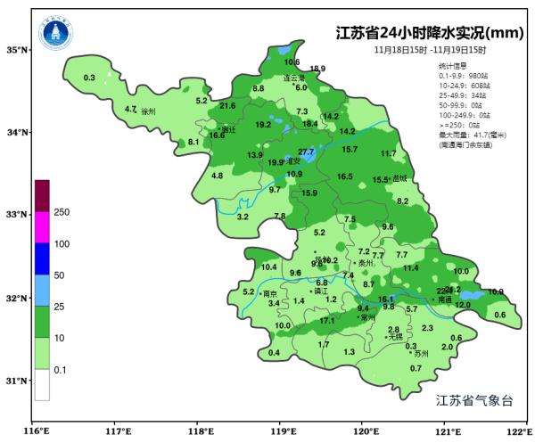 江苏明日雨水暂歇