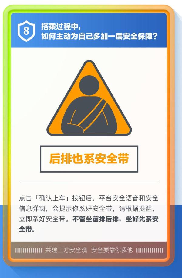 后排也要系安全带 坐顺风车要注意这八条