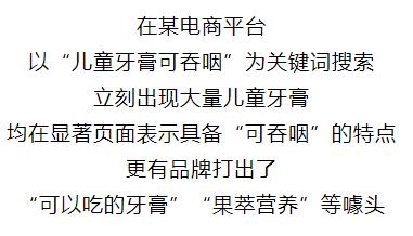 儿童牙膏“可食用”？涉嫌违规宣传