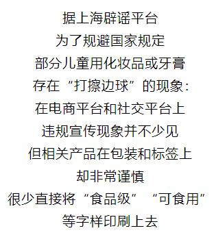 儿童牙膏“可食用”？涉嫌违规宣传