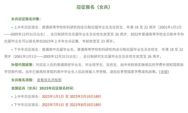 2023女兵报名时间确定！