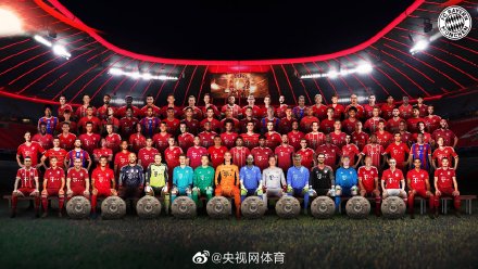 拜仁晒德甲十连冠大合照