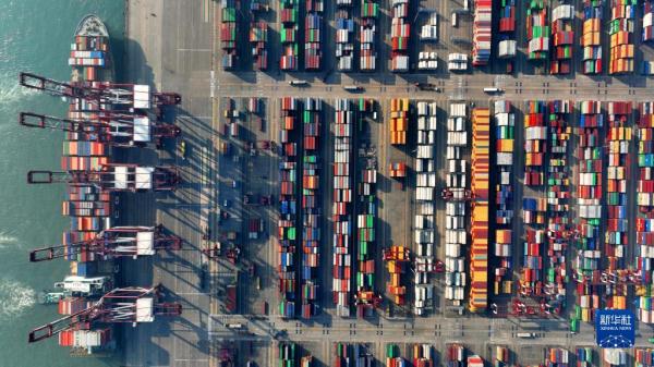 山东港口青岛港：大船频靠装卸忙