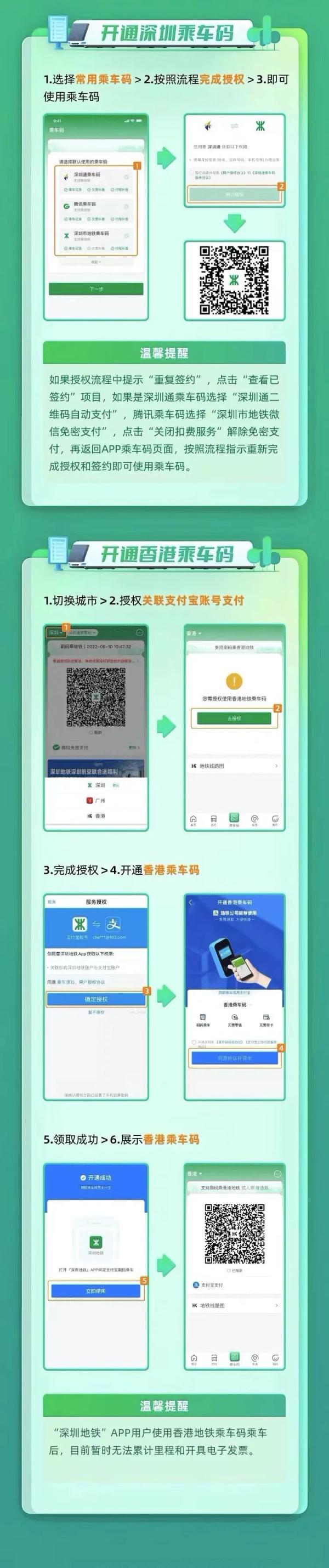 深铁、港铁互认互通，扫码乘车！操作指引→