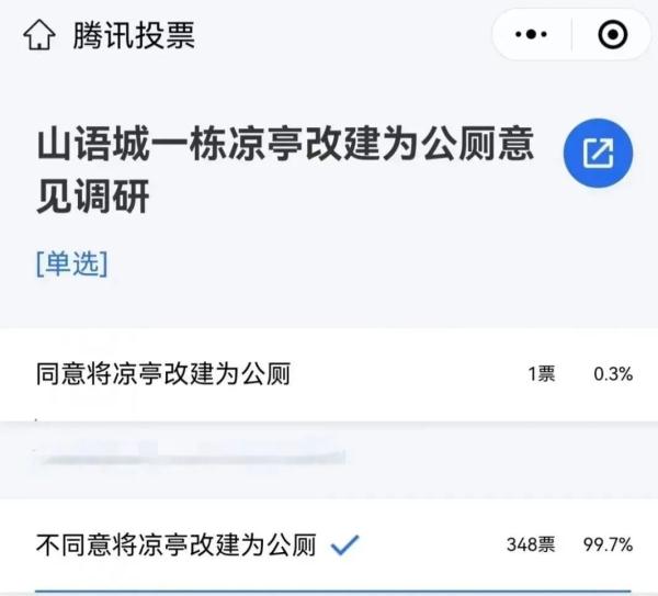 凉亭变成了公厕？小区这样操作，数百业主投票反对