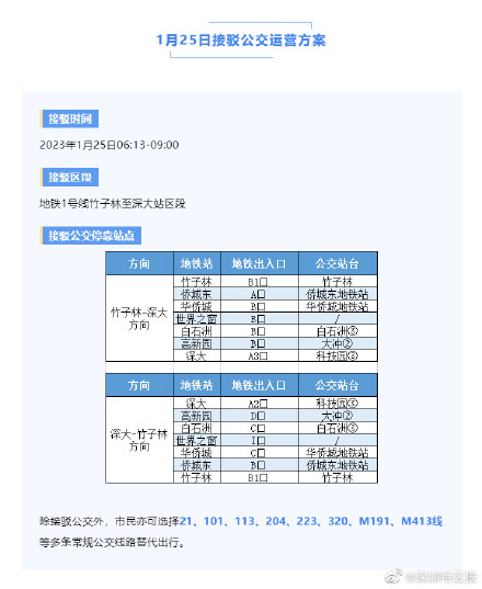 注意！这两天深圳地铁1号线运营时间有变 ，接驳公交来支援！
