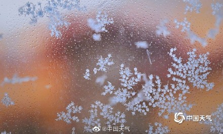 冬季限定！北京今晨天寒地冻 冰窗花悄然绽放